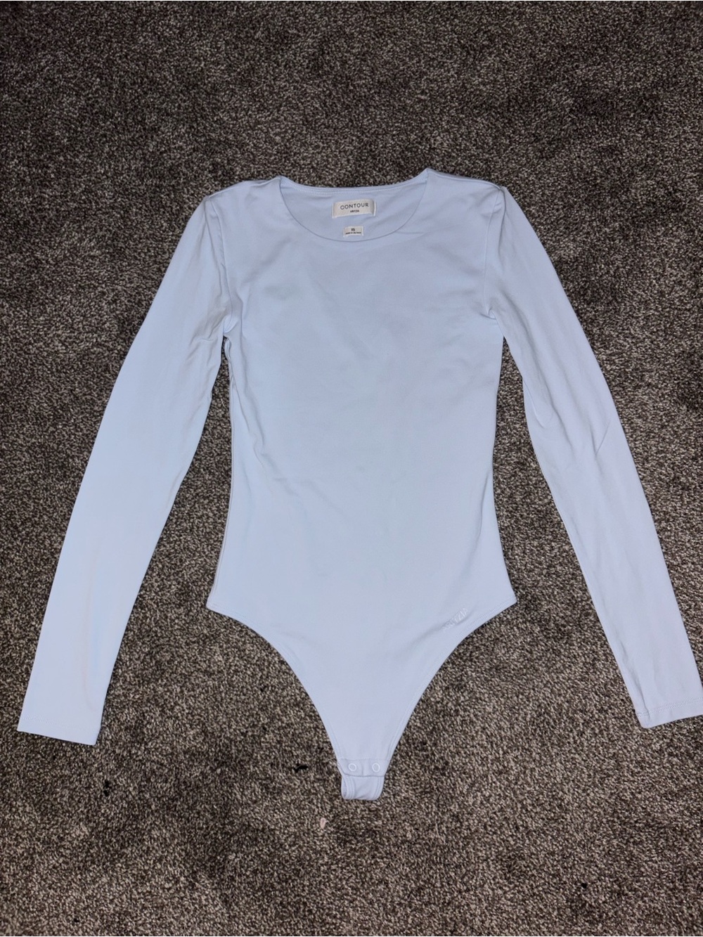 Aritzia Contour Light Blue Long Sleeve Bodysuit